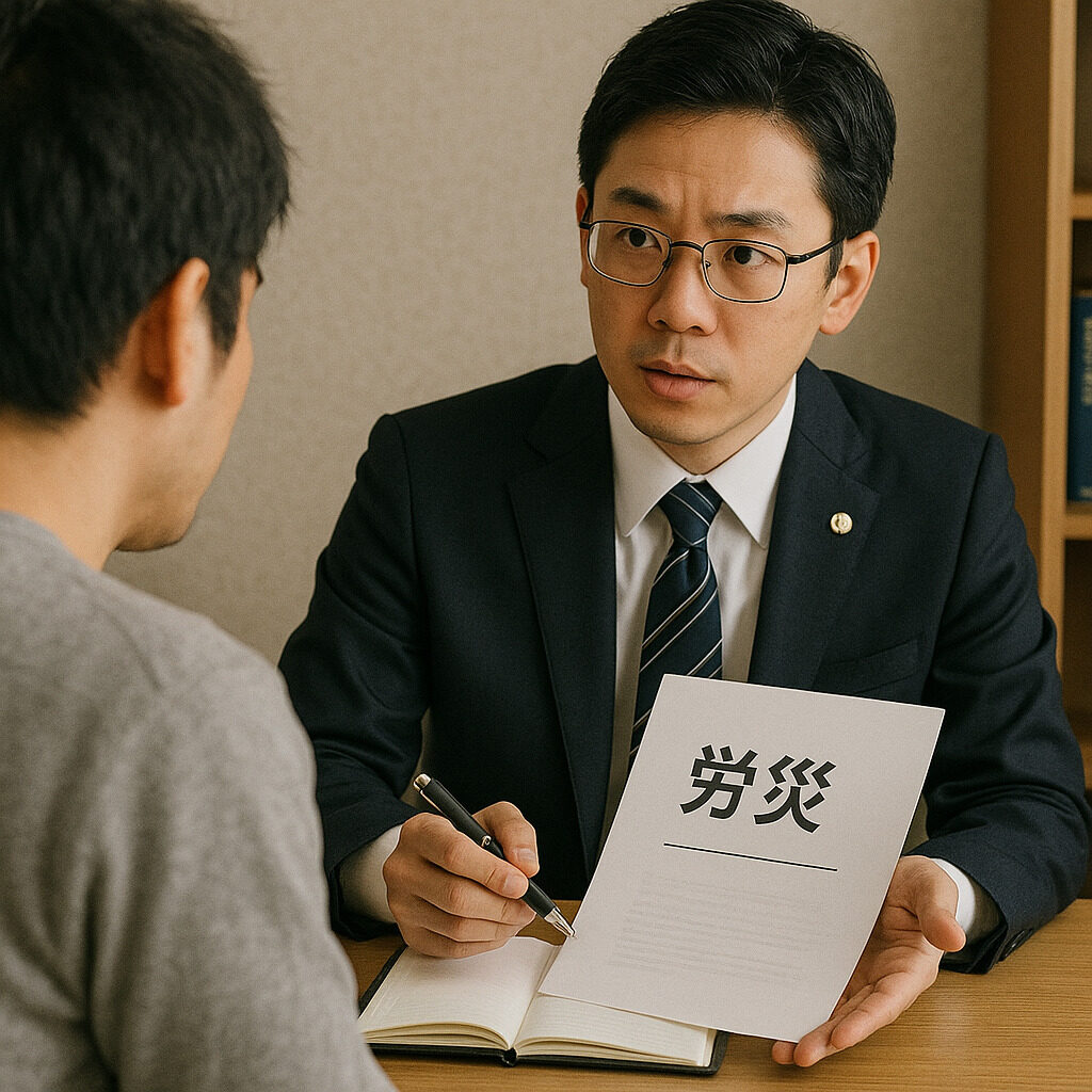 弁護士に労災の相談をしている様子