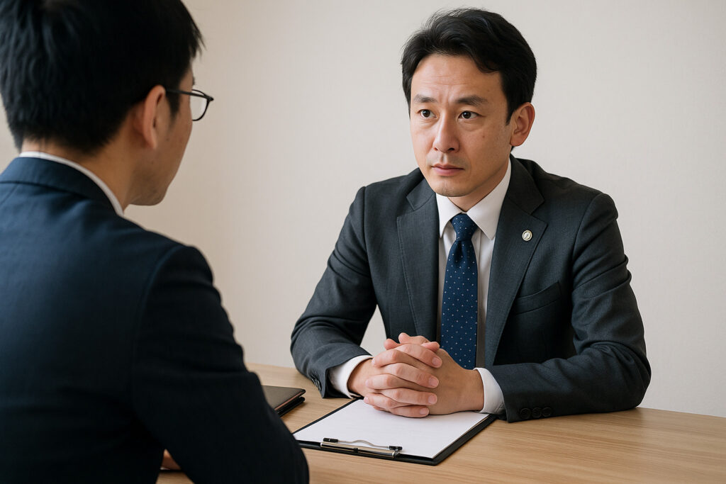 弁護士に相談している様子