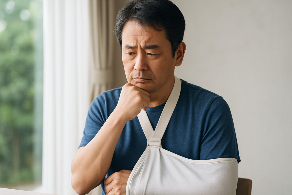 怪我をした男性
