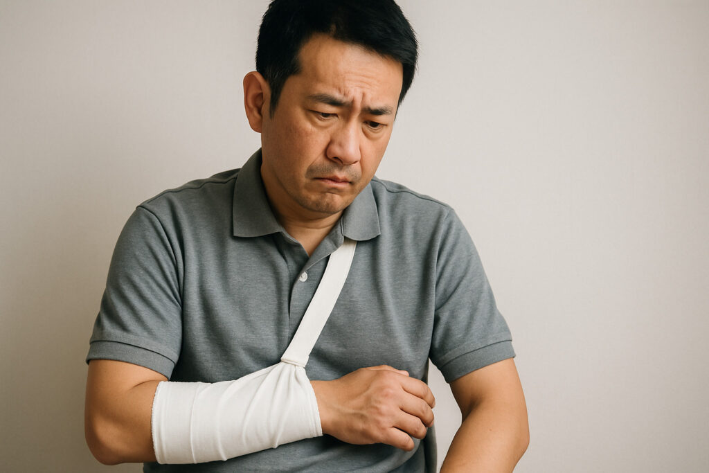 怪我をした男性