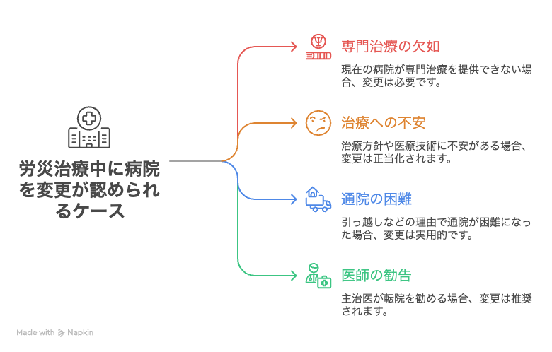 労災治療中に病院を変更が認められるケース