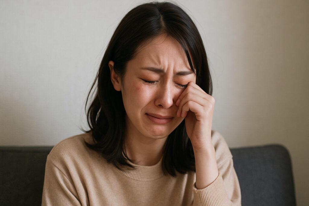 泣いてる女性