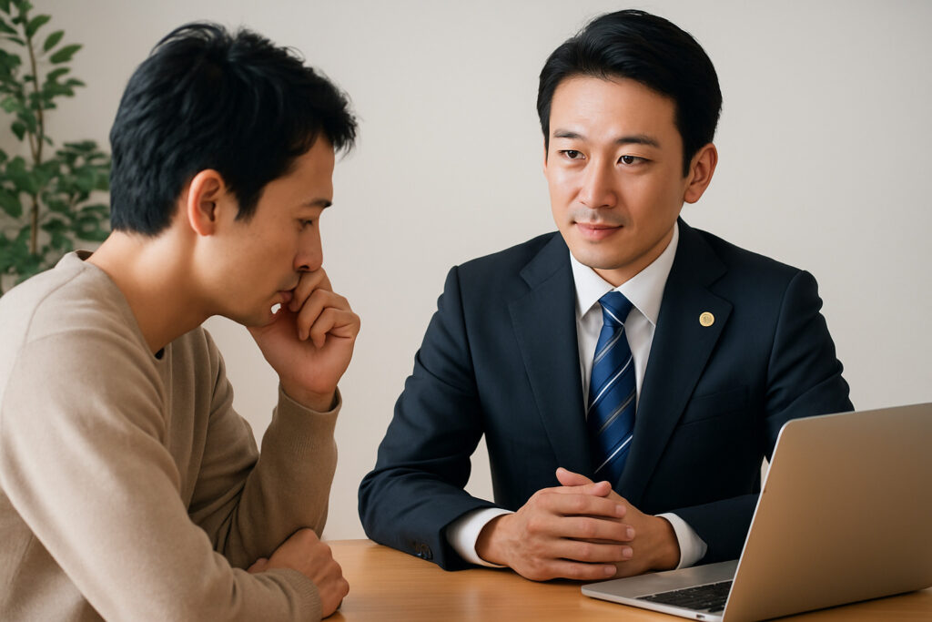 弁護士に相談している様子