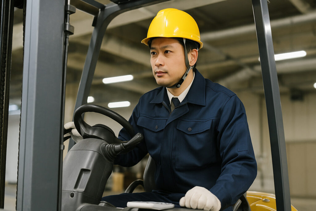 フォークリフト作業をしている人