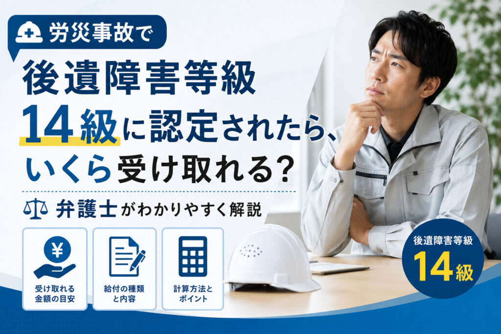 労災事故で後遺障害等級14級に認定されたら、いくら受け取れる？弁護士がわかりやすく解説