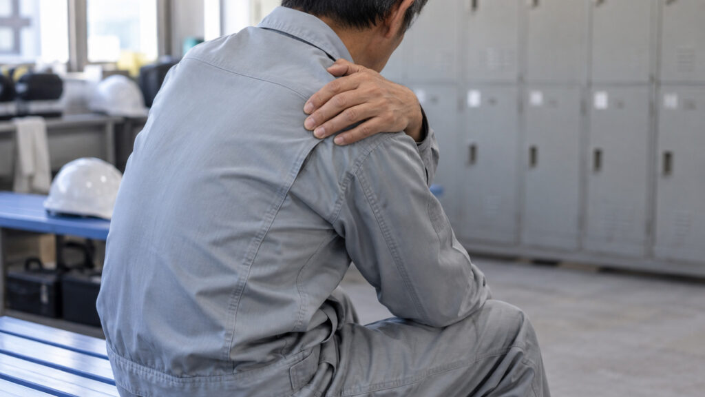 後遺症に悩む男性